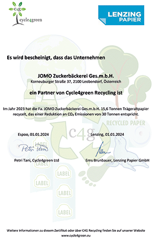 Cycle4green Umweltzertifikat Cycle4green_Umweltzertifikat_2023